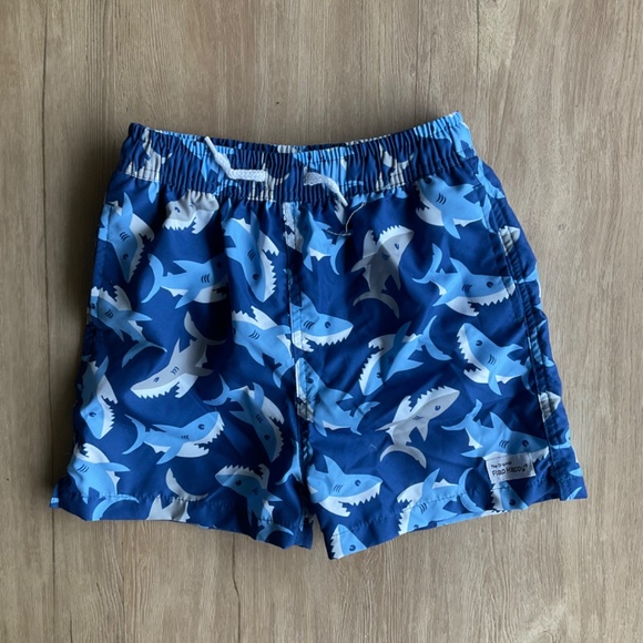 NWT Swim shorts Trunks little boys sz 6 blue shark drawstring flaphappy SPF 50 - Picture 8 of 10